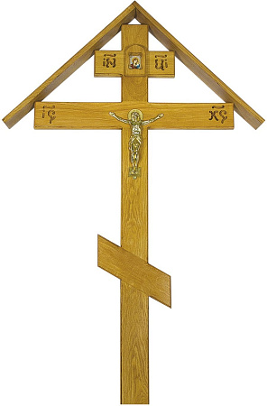 Крест на могилу дубовый &quot;Элит Домик&quot; 220 православный